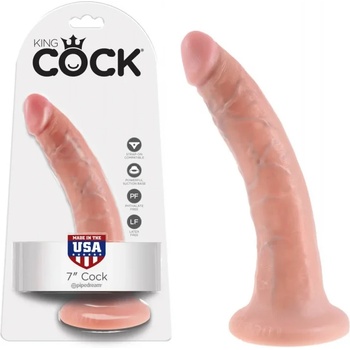 Пенис дилдо с вакуумна основа, 19, 5см. - King Cock Flesh (PIPE550221)