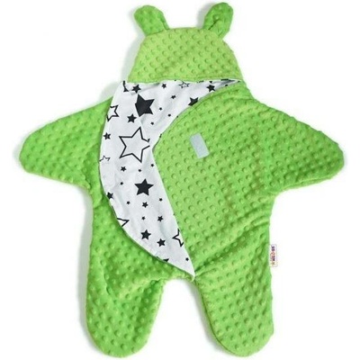 Baby Nellys Fusak s oušky minky světle zelený