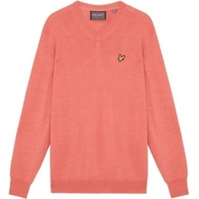 Lyle and Scott pánsky golfový sveter V Neck Merino oranžová