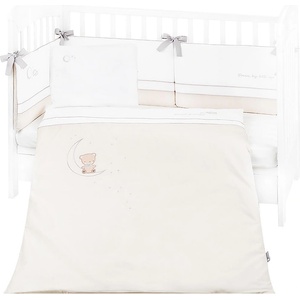KikkaBoo Бебешки спален комплект с бродерия 6 части 70/140 Dream Big Beige (41101060130) - salemax