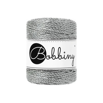 Macrame Bobbiny 3PLY regular metallic silver