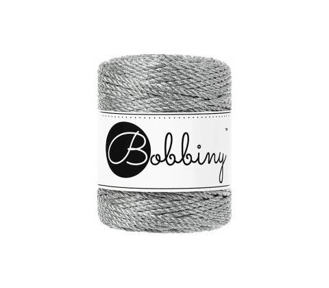 Macrame Bobbiny 3PLY regular metallic silver