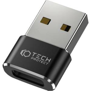  Преходник Tech-Protect UltraBoost Adapter USB-A към USB-C, черен (R65P6M8- P3A1E)
