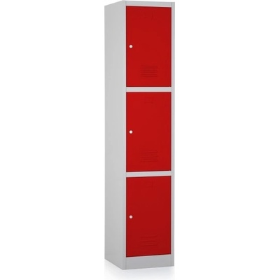 Rauman ral 3000 3 boxy 38 x 45 x 185 cm cylindrický zámek červená