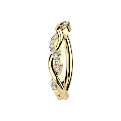 Šperky4U Zlacený piercing do pupíku se štítem WP0114-GD