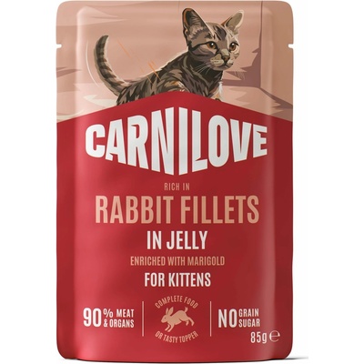 Carnilove Cat Jelly Králík+Měsíček lékařský pro kaťata 85 g