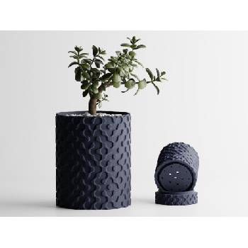 Декоративна саксия Nevada тъмносин мат