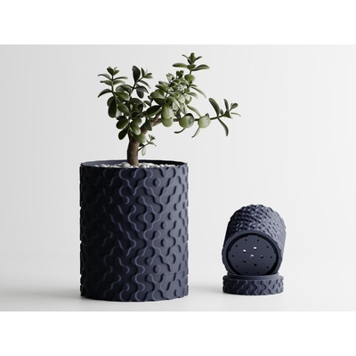 Декоративна саксия Nevada тъмносин мат