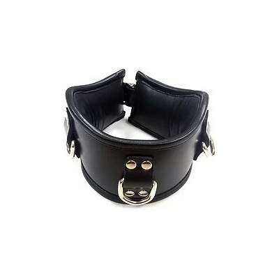 ROUGE Leather Padded Posture Collar With 3 D-Rings Black