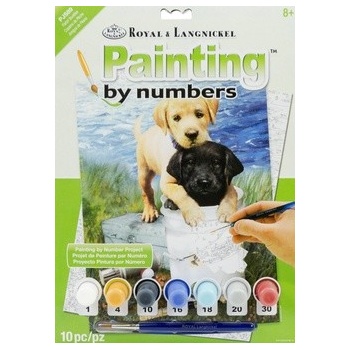 Malování podle čísel Štěňata