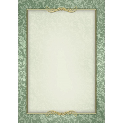 Galeria Papieru Diplom A4 - renesanční motiv zelený, 170 g/m2, 25 ks