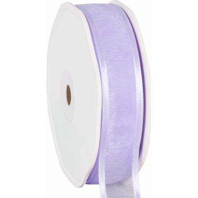 Organza se saténovým lemem 25 mm x 25 m levandulová