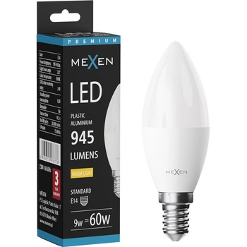 Mexen Nova LED крушка E14, C37, 9W, Топла - 3000K, 945 lm - L102-E14-0930-01 (L102-E14-0930-01)