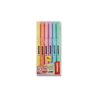 Zvýrazňovač Kores High Liner Pastel súprava 6 farieb