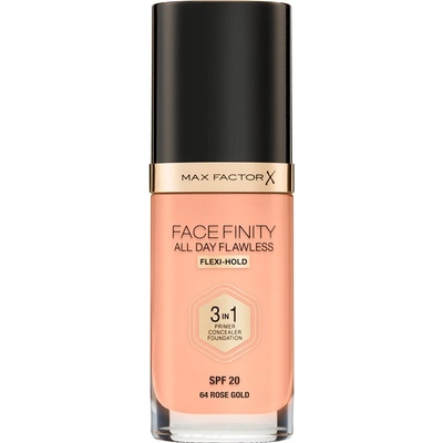 MAX Factor Facefinity All Day Flawless дълготраен фон дьо тен SPF 20 цвят 64 Rose Gold 30ml