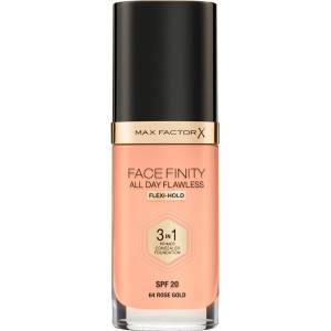 MAX Factor Facefinity All Day Flawless дълготраен фон дьо тен SPF 20 цвят 64 Rose Gold 30ml