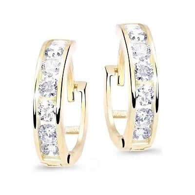 Zodiax zlaté malé kroužky s kamínky 2341 růžová světlá žlutá