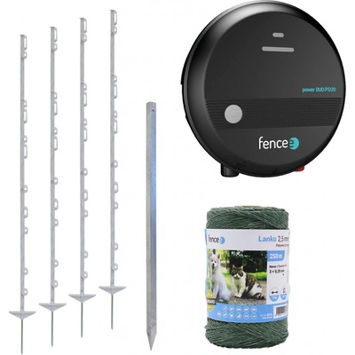 Fencee Sada pro elektrický ohradník pro psy, koně a skot - DUO zdroj - lanko 250 m