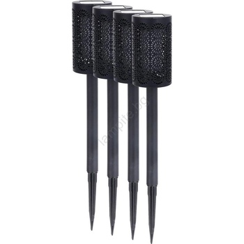 MILAGRO Комплект от 4 LED соларни лампи DECOR LED, 1, 2 V, 150 mAh, 3000 K, 39 см, IP44, черни (MI2914)