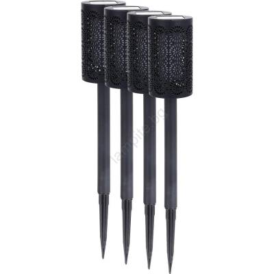 MILAGRO Комплект от 4 LED соларни лампи DECOR LED, 1, 2 V, 150 mAh, 3000 K, 39 см, IP44, черни (MI2914)