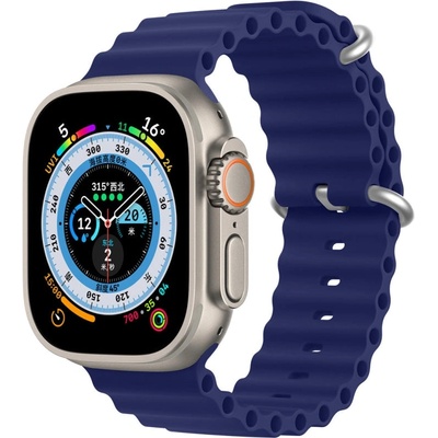 DUX DUCIS Силиконова каишка Dux Ducis за Apple Watch 8 / 7 / 6 / 5 / 4 / 3 / 2 / SE (45 / 44 / 42mm), тъмносиня, (OceanWave Version) (KXG0038141)