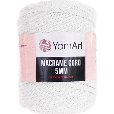 YarnArt Příze Macrame Cord 751, 5 mm - bílá