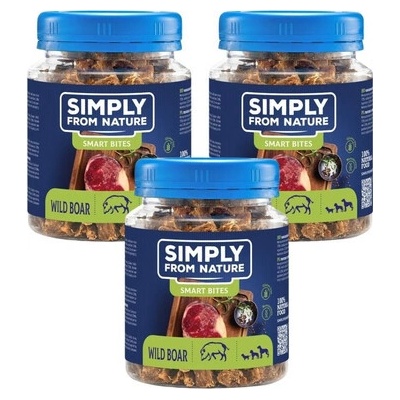 SIMPLY FROM NATURE Smart Bites Tréninkové pamlsky z divočáka 3 x 130 g