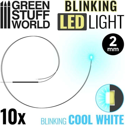 Green Stuff World LED dioda blikající studená bílá 2 mm 10 ks