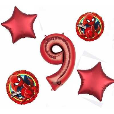 Balónkový set Spiderman červený 9.narozeniny