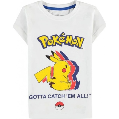 Pokémon Silhouette Girls Short Sleeved T-shirt White