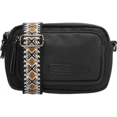 Beagles dámska crossbody kabelka Malaga s dekoratívnym popruhom čierna
