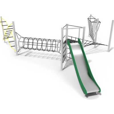 Playground System Šplhací sestava z nerezu prolézačka se skluzavkou Multi Climbing