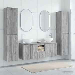 vidaXL Комплект мебели за баня 5 бр. Сив Сонома 33 x 34, 5 x 160 см (3406029)