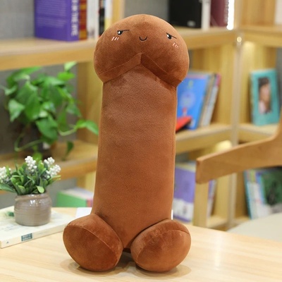 S-LINE Penis Plushie plyšový polštář Big penis hnědý 30cm – Zboží Dáma