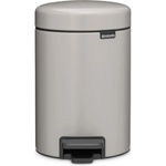Brabantia Кош за боклук с педал Brabantia NewIcon 1010433, 3 л, Плавно затваряне, Противоплъзгаща основа, Светлосив (1010433)