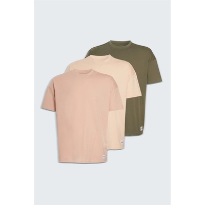 Native Youth Тениска Native Youth Men's Multi-Pack Oversized T-Shirt - Khakhi/Peach