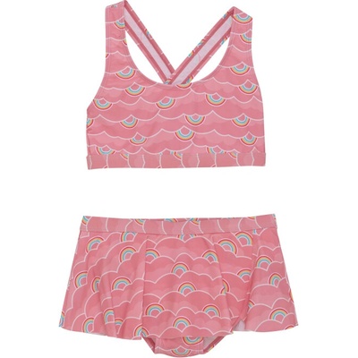 Color Kids-Bikini W. frills & Skirt AOP-5039-Plumeria Ružová