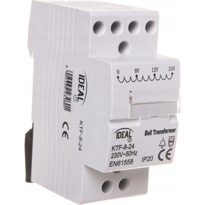 Zvonkový transformátor na lištu TH35 230V 8V 12V 24V KTF-8-24 Kanlux Ideal