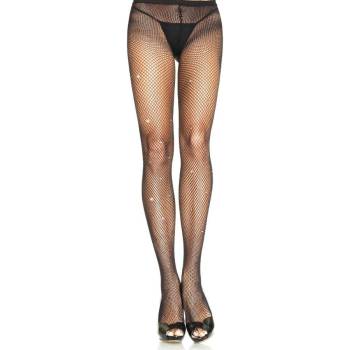 Leg Avenue RHINESTONE FISHNET PANTYHOUSE BLACK