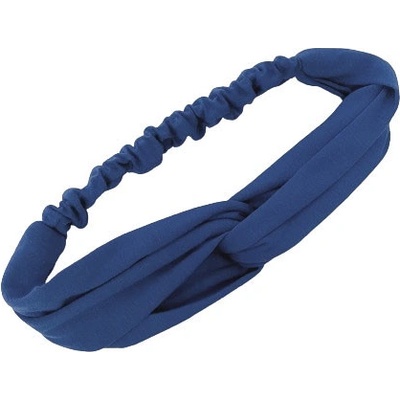 Látková čelenka jednobarevná "uzel" - šátek - modrý – Zboží Mobilmania