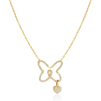 SAVICKI Колие с пеперуда. сърце: злато. диаманти
