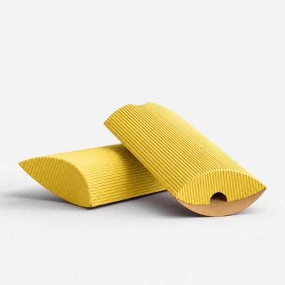 Krabičky ve tvaru polštářku z vlnitého papíru - 220 x 110 mm (DL) - Zlatá