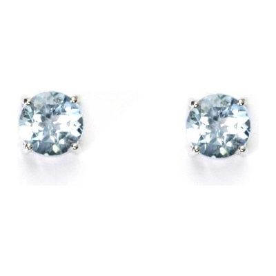 Čištín Stříbrné náušnice, přírodní topaz sky , náušnice na šroubek - NŠ 1252