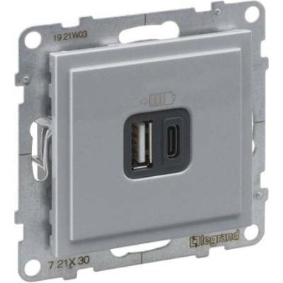 Legrand SUNO nabíječka USB A+C hliník 721330