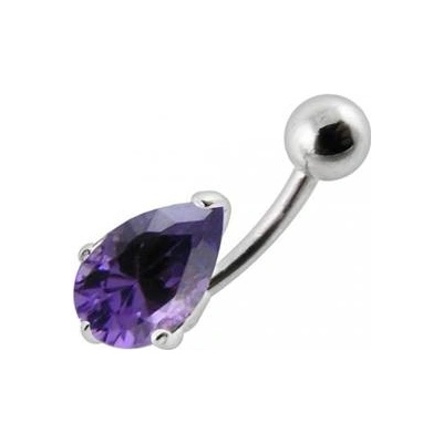 Šperky4U stříbrný piercing do pupíku kapka BP01010-A