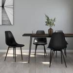 vidaXL Трапезни столове, 4 бр, черни, PP (338045)