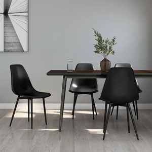 vidaXL Трапезни столове, 4 бр, черни, PP (338045)