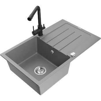 Mexen Bruno гранитна мивка с 1 отделение с отцеждач и кухненски смесител (6513-71-671600-70)