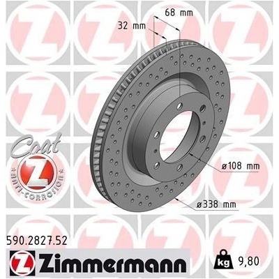 Brzdový kotúč ZIMMERMANN 590.2827.52