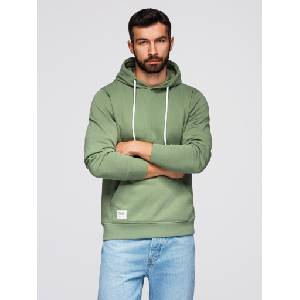Ombre Clothing Мъжки суитшърт BASIC с качулка и джоб - зелен V3 B1674 Ombre Clothing Ombre Clothing | Zelen | МЪЖЕ | S